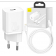 Зарядний Пристрій + Кабель Baseus Super Si 1 Type-C 20W + Cable Type-C to Lightning White  TZCCSUP-B02 (1 метр)