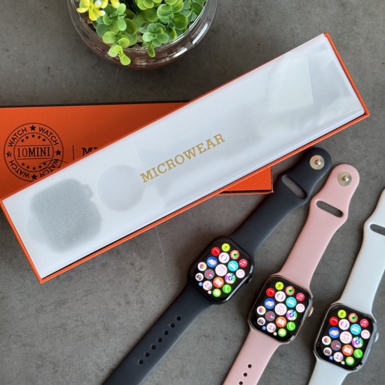 Watch S10 mini у розмірі 42mm Silver з білим спортивним ремінцем