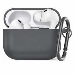 Чохол силіконовий з карабіном для Apple Airpods Pro 3 Сірий