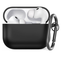 Чохол силіконовий з карабіном для Airpods Pro 3 Чорний