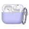 Чехол силиконовый с карабином для Airpods Pro 3 Светло-фиолетовый 