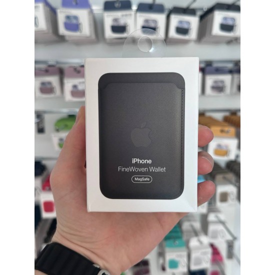 Тонкий шкіряний гаманець Magsafe на 3 карти Чорний