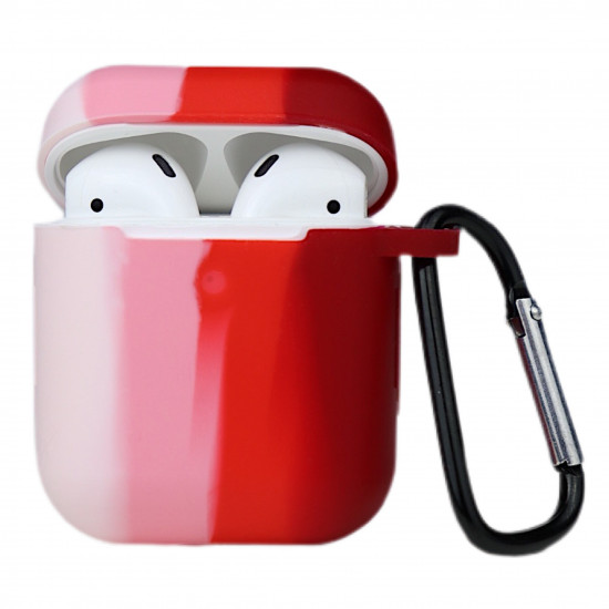 Чохол для Apple AirPods Red gradient 3D, силіконовий