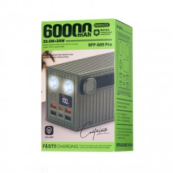Павербанк Remax RPP-609 Pro 60000mAh PD20W + QC22.5W з ліхтарем