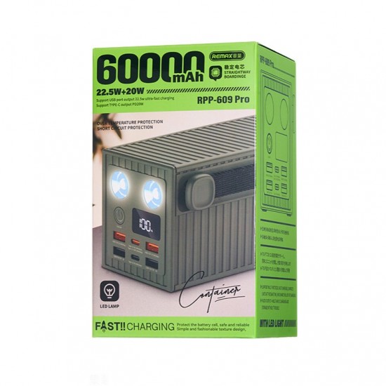 Павербанк Remax RPP-609 Pro 60000mAh сірий