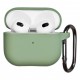 Чехол силиконовый для беспроводных наушников AirPods 3 с карабином Зеленая матча