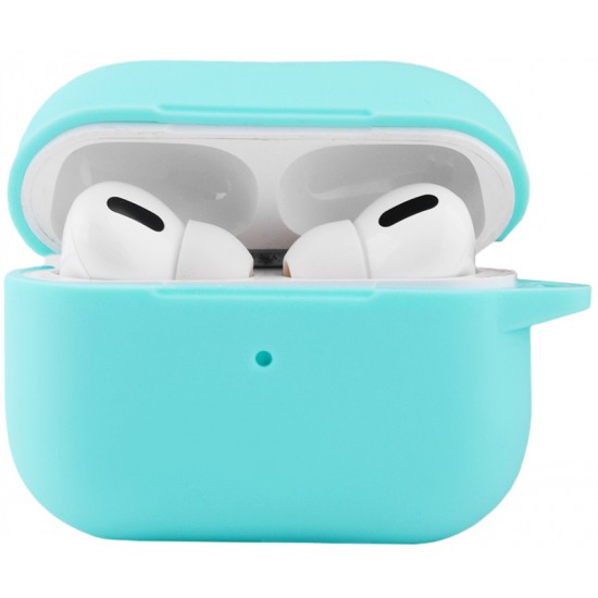 Чехол силиконовый карабином для Airpods Pro 2 Бирюзовый