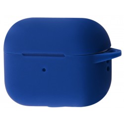 Чехол силиконовый с карабином для Apple Airpods Pro Темно-синий