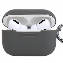 Чохол силіконовий з карабіном для Apple Airpods Pro Сірий