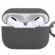 Чохол силіконовий з карабіном для Apple Airpods Pro Сірий