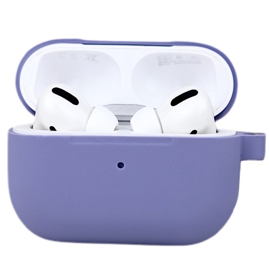 Чехол силиконовый с карабином дляAirpods Pro 2 Лавандовый серый