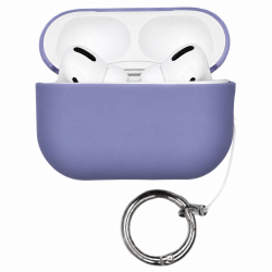 Чохол силіконовий з карабіном кільце для Apple Airpods Pro 2 Лавандовий сірий
