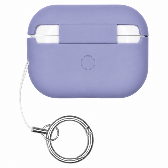 Чохол силіконовий з карабіном кільце для Apple Airpods Pro 2 Лавандовий сірий
