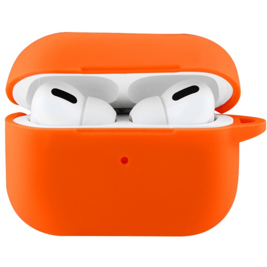 Чехол силиконовый с карабином для Airpods Pro 2 Orange
