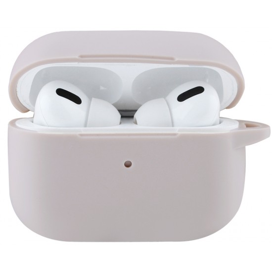 Чехол силиконовый с карабином для Airpods Pro 2 Пудровый