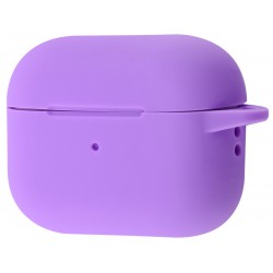 Чохол силіконовий з карабіном для Airpods Pro 2 Світло-фіолетовий