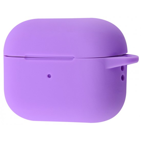 Чохол силіконовий з карабіном для Airpods Pro 2 Світло-фіолетовий
