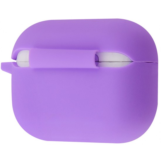 Чохол силіконовий з карабіном для Airpods Pro 2 Світло-фіолетовий