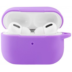 Чохол силіконовий з карабіном для Airpods Pro 2 Світло-фіолетовий