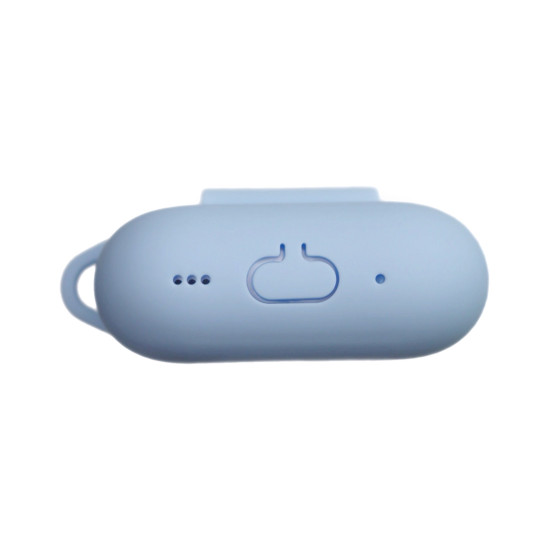 Чехол силиконовый с карабином для Airpods Pro 2 Небесный голубой