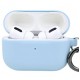 Чехол силиконовый с карабином для Airpods Pro 2 Небесный голубой