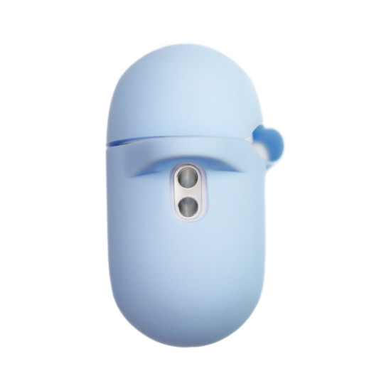 Чехол силиконовый с карабином для Airpods Pro 2 Небесный голубой