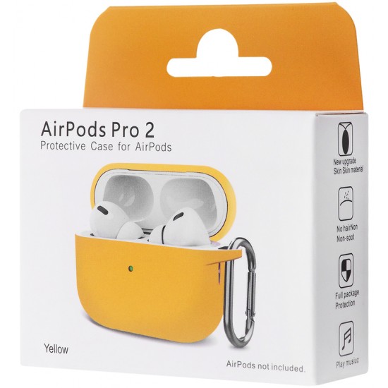 Чехол силиконовый с карабином для Apple Airpods Pro 2 Желтый