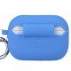 Чехол силиконовый с карабином для Apple Airpods Pro Голубой