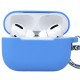 Чехол силиконовый с карабином для Apple Airpods Pro Голубой