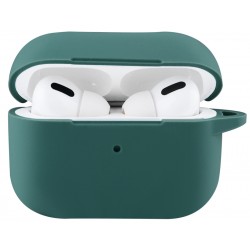 Чохол силіконовий з карабіном для Apple Airpods Pro Зелений (хвоя)