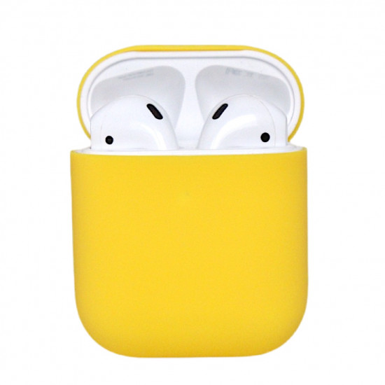 Чехол силиконовый для беспроводных наушников Apple AirPods Желтый