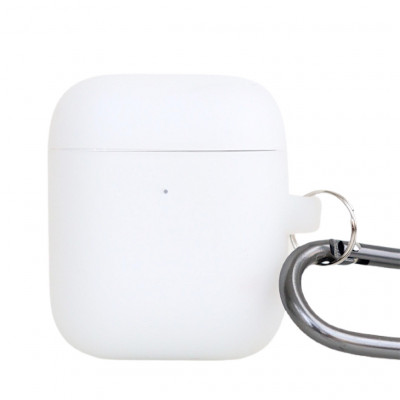Чохол силіконовий для бездротових навушників Apple AirPods з карабіном Неоновий
