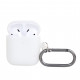 Чехол силиконовый для беспроводных наушников Apple AirPods с карабином Неоновый