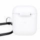 Чехол силиконовый для беспроводных наушников Apple AirPods с карабином Белый