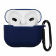 Чехол силиконовый для беспроводных наушников Apple AirPods с карабином Темно-синий