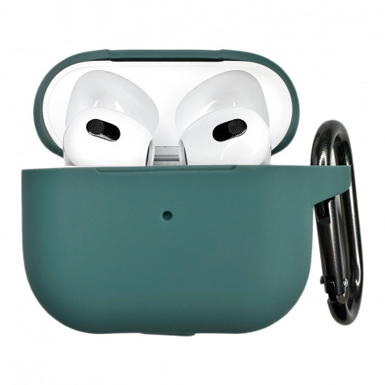 Чехол силиконовый для беспроводных наушников Apple AirPods с карабином Хвоя