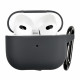 Чохол силіконовий для бездротових навушників Apple AirPods 3 з карабіном Темно-сірий