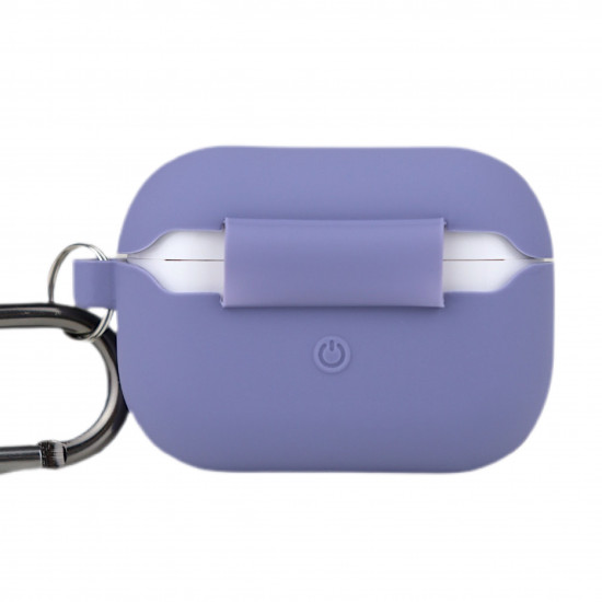 Чехол силиконовый с карабином для Apple Airpods Pro Лавандовый