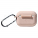Чехол силиконовый с карабином для Apple Airpods Pro Пудровый
