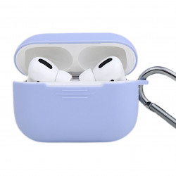 Чохол силіконовий з карабіном для Apple Airpods Pro Небесний блакитний