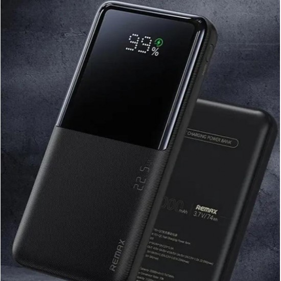 Power Bank Remax RPP-622 Швидка зарядка з вихідною потужністю до 22.5 Вт, 20000 mAh, Чорний