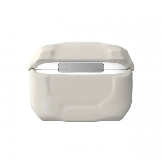 3D чохол силіконовий ЗУБИ ТИГРА з карабіном для  Airpods Pro 2 Слонова кістка