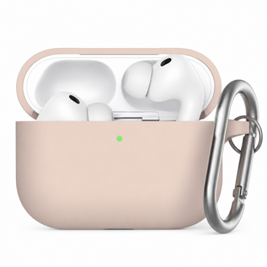 Силиконовый чехол с карабином для AirPods Pro 3 Песочно-розовый Pink Sand