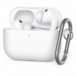 Чохол силіконовий з карабіном для Apple Airpods Pro 3 Білий