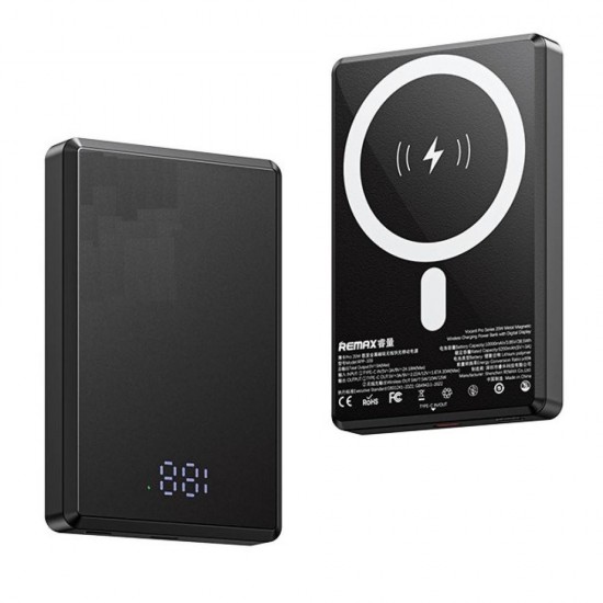 Power Bank WIRELESS RPP-109 Швидка зарядка з 22.5 Вт + Безпровідна Mag Safe, 10000 mAh, Чорний